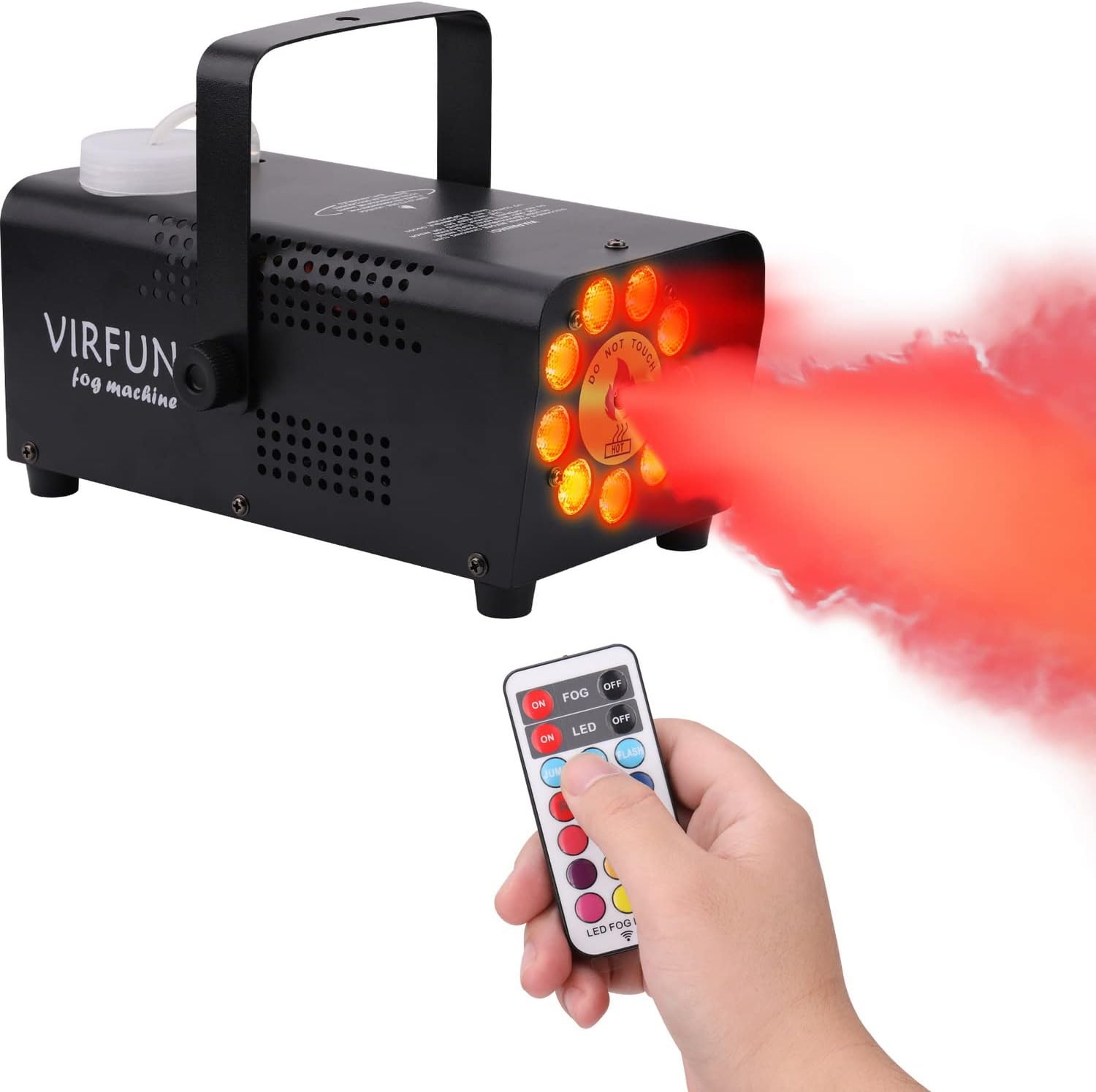 Virfun Fog Machine with 9 Lights and 12 Color Effects